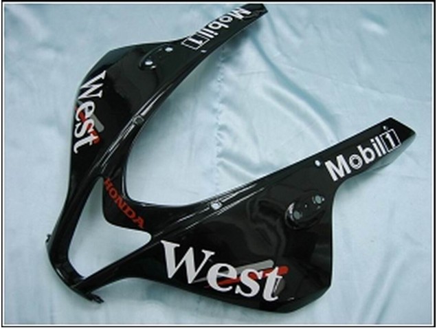 Honda CBR600RR Motorrad Verkleidung 2007-2008 - Glanzendes Schwarz Weiss West