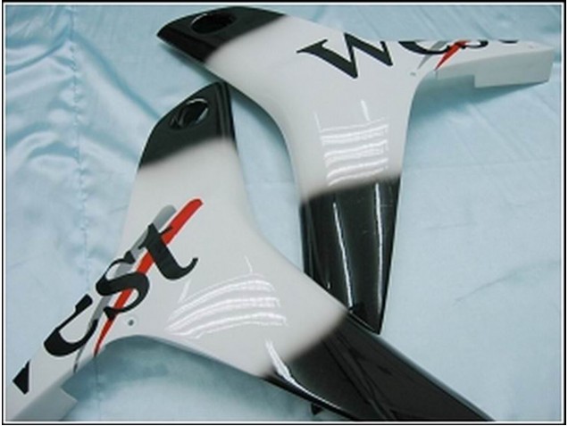 Honda CBR600RR Motorrad Verkleidung 2007-2008 - Glanzendes Schwarz Weiss West
