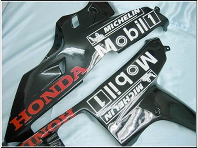 Honda CBR600RR Motorrad Verkleidung 2007-2008 - Glanzendes Schwarz Weiss West