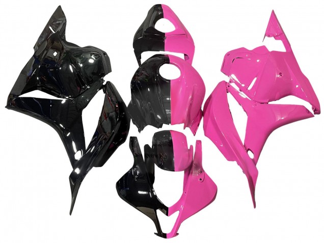 Honda CBR600RR Motorrad Verkleidung 2009-2012 - Rosa Glanzendes Schwarz Geteiltes