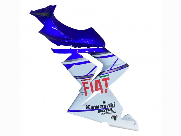 Kawasaki ZX10R Motorrad Verkleidung 2004-2005 - Glanzendes Blau Weiss Fiat Motul