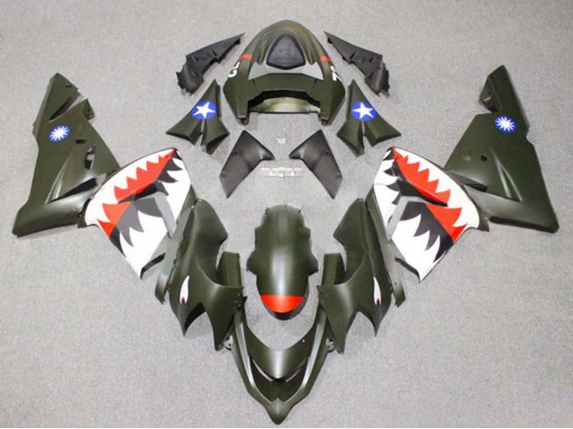 Kawasaki ZX10R Motorrad Verkleidung 2004-2005 - Silber Schwarz Ninja