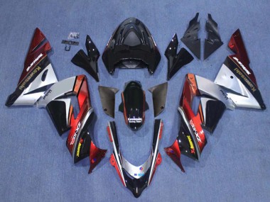 Kawasaki ZX10R Motorrad Verkleidung 2004-2005 - Weiss Schwarz Fluoreszierendes Gelb Ninja