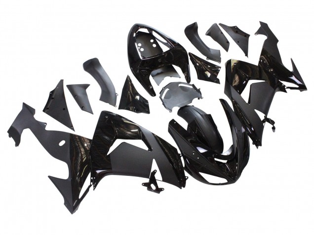 Kawasaki ZX10R Motorrad Verkleidung 2006-2007 - Matt Schwarz Glanzendes Schwarz