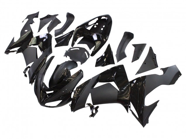 Kawasaki ZX10R Motorrad Verkleidung 2006-2007 - Matt Schwarz Glanzendes Schwarz