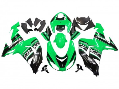 Kawasaki ZX10R Motorrad Verkleidung Kit 2006-2007 - Grun Weiss Schwarz