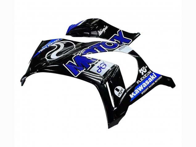 Kawasaki ZX10R Motorrad Verkleidung 2011-2015 - Blau Weiss Glanzendes Schwarz