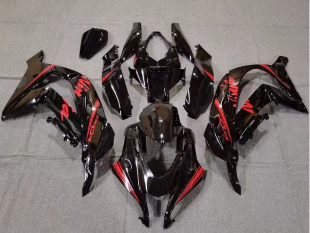 Kawasaki ZX10R Motorrad Verkleidung 2016-2020 - Glanzendes Schwarz Rot