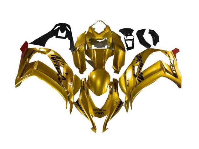 Kawasaki ZX10R Motorrad Verkleidung 2016-2020 - Gold Schwarz