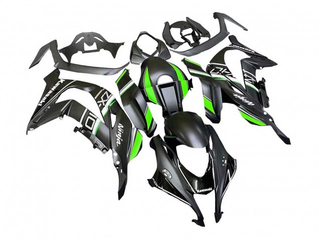 Kawasaki ZX10R Motorrad Verkleidung 2016-2020 - Matt Schwarz Grun Weiss Ninja