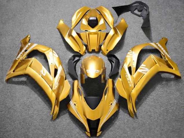 Kawasaki ZX10R Motorrad Verkleidung 2016-2020 - Gold Weiss
