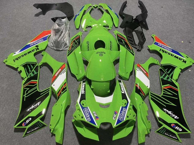 Kawasaki ZX10R Motorrad Verkleidung 2021-2025 - Grun Weiss Blau Schwarz Rot Showr Elf Mouldings Monster