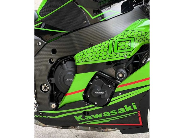Kawasaki ZX10R Motorrad Verkleidung 2021-2025 - Grun Glanzendes Schwarz