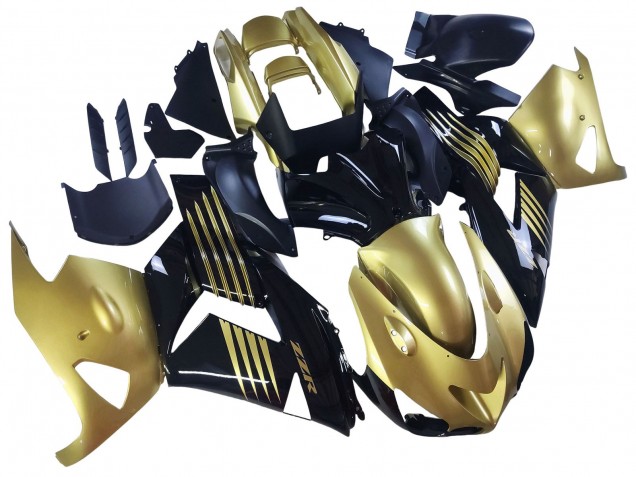Kawasaki ZX14R ZZR1400 Motorrad Verkleidung 2006-2011 - Gold Schwarz