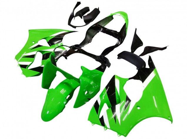 Kawasaki ZX6R Motorrad Verkleidung 2000-2002 - Grun Weiss Schwarz