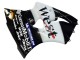 Kawasaki ZX6R Motorrad Verkleidung 2000-2002 - Glanzendes Schwarz Weiss West Michelin
