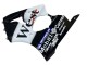 Kawasaki ZX6R Motorrad Verkleidung 2000-2002 - Glanzendes Schwarz Weiss West Michelin