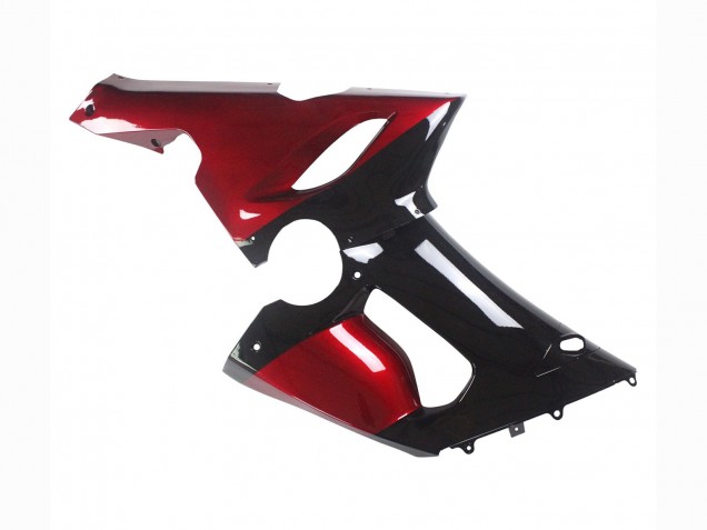 Kawasaki ZX6R Motorrad Verkleidung 2005-2006 - Rot Glanzendes Schwarz