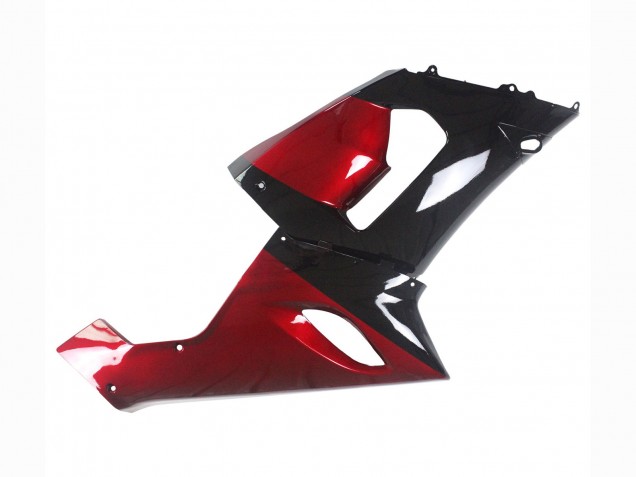Kawasaki ZX6R Motorrad Verkleidung 2005-2006 - Rot Glanzendes Schwarz