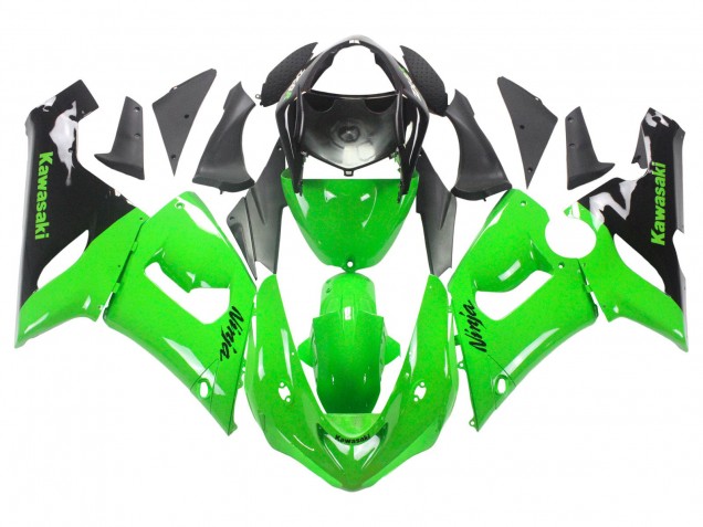 Kawasaki ZX6R Motorrad Verkleidung 2005-2006 - Grun Schwarz Ninja