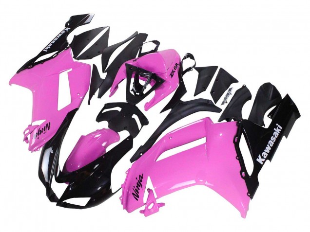 Kawasaki ZX6R Motorrad Verkleidung 2007-2008 - Schwarz Rosa Ninja