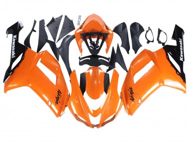 Kawasaki ZX6R Motorrad Verkleidung 2007-2008 - Orange Schwarz Ninja
