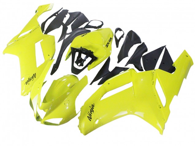 Kawasaki ZX6R Motorrad Verkleidung 2007-2008 - Gelb Ninja