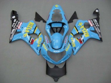 Suzuki GSXR1000 Motorrad Verkleidung 2000-2002 - Hellblau Gelb Schwarz Motul Rizla