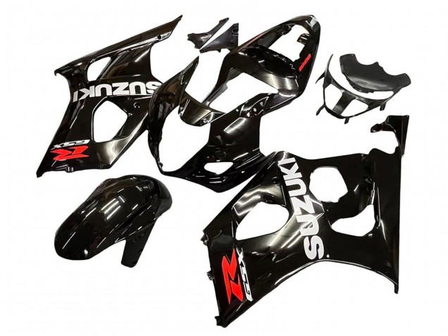 Suzuki GSXR 1000 Motorrad Verkleidung 2003-2004 - Glanzendes Schwarz Weiss Rot Aufkleber