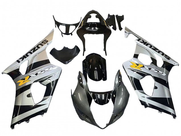 Suzuki GSXR 1000 Motorrad Verkleidung 2003-2004 - Glanzendes Schwarz Silber Grau Gelb