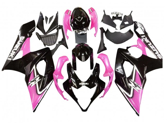 Suzuki GSXR 1000 Motorrad Verkleidung 2005-2006 - Glanzendes Schwarz Rosa