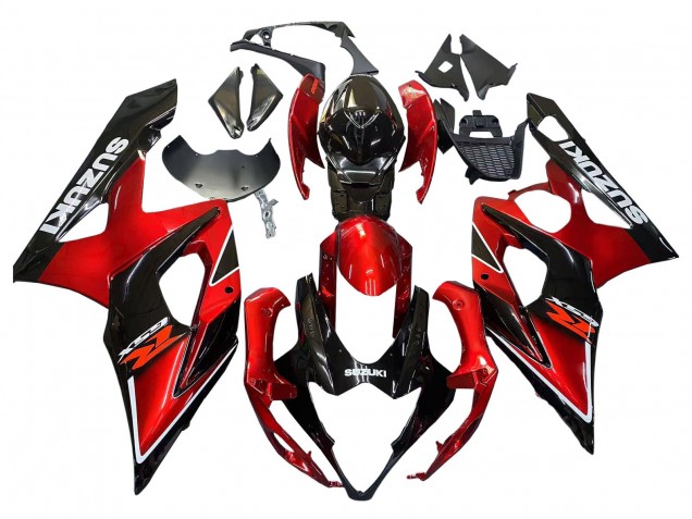 Suzuki GSXR 1000 Motorrad Verkleidung 2005-2006 - Rot Glanzendes Schwarz