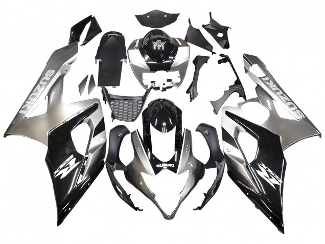 Suzuki GSXR 1000 Motorrad Verkleidung 2005-2006 - Glanzendes Schwarz Grau