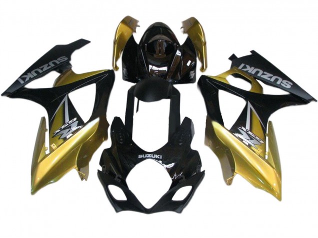 Suzuki GSXR 1000 Motorrad Verkleidung 2007-2008 - Gold Schwarz Silber Aufkleber
