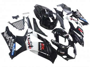 Suzuki GSXR 1000 Motorrad Verkleidung 2007-2008 - Glanzendes Schwarz Weiss West