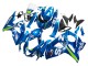 Suzuki GSXR 1000 Motorrad Verkleidung 2009-2016 - Hellblau Grun Motul 29 Ecstar