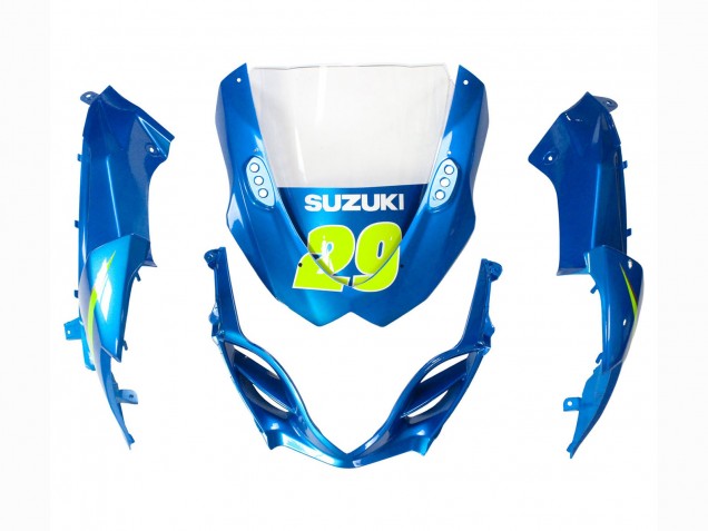 Suzuki GSXR 1000 Motorrad Verkleidung 2009-2016 - Hellblau Grun Motul 29 Ecstar