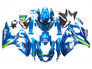 Suzuki GSXR 1000 Motorrad Verkleidung 2009-2016 - Hellblau Grun Motul 29 Ecstar