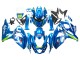 Suzuki GSXR 1000 Motorrad Verkleidung 2009-2016 - Hellblau Grun Motul 29 Ecstar