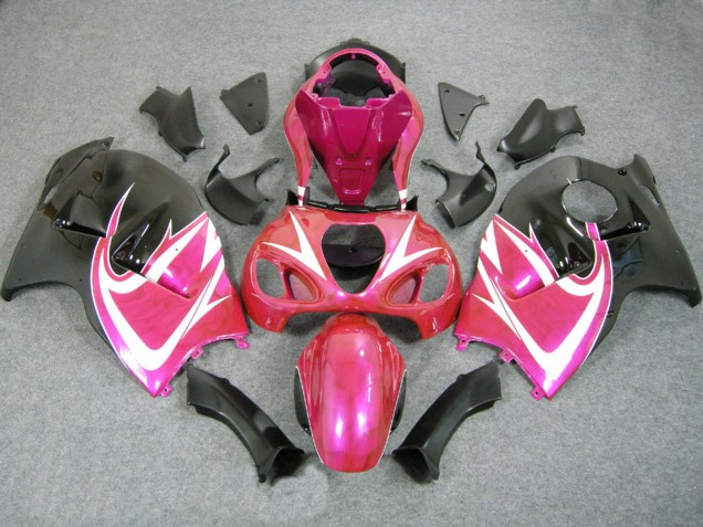 Suzuki GSXR 1300 Hayabusa Motorrad Verkleidung 1996-2007 - Rosa Weiss Schwarz