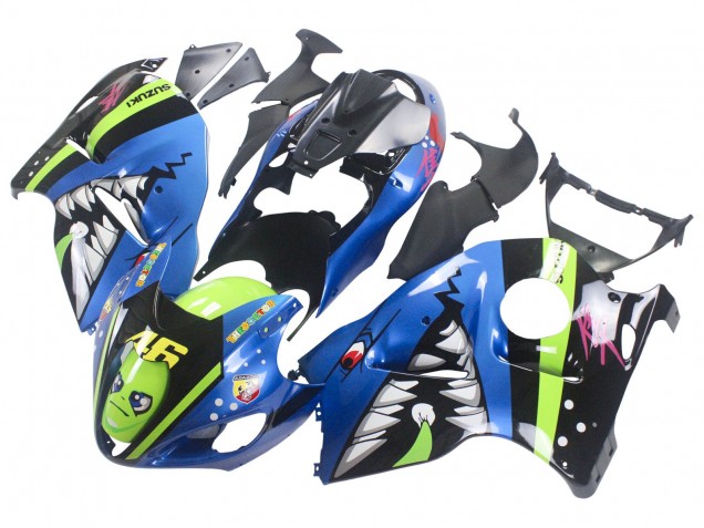 Suzuki GSXR 1300 Hayabusa Motorrad Verkleidung 1996-2007 - Blau Grun Hai 46