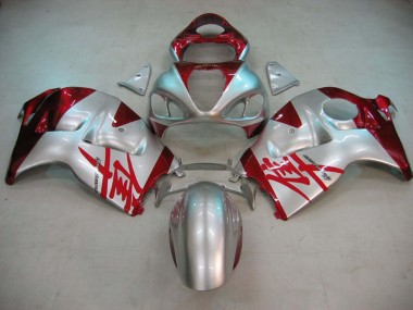 Suzuki GSXR 1300 Hayabusa Motorrad Verkleidung 1996-2007 - Silber Rot Hayabusa