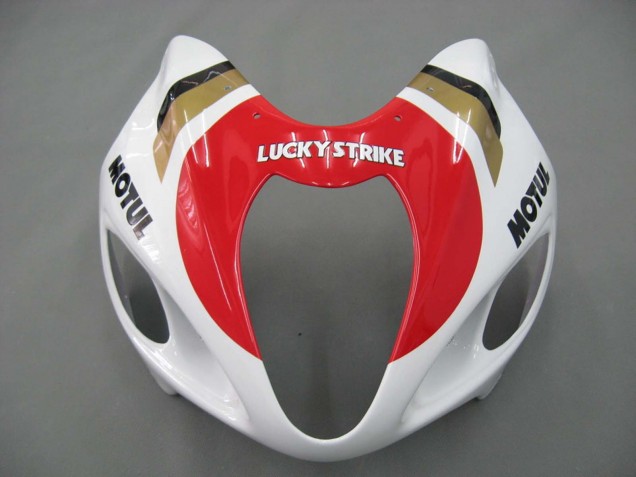 Suzuki GSXR 1300 Hayabusa Motorrad Verkleidung 1996-2007 - Weiss Rot Motul