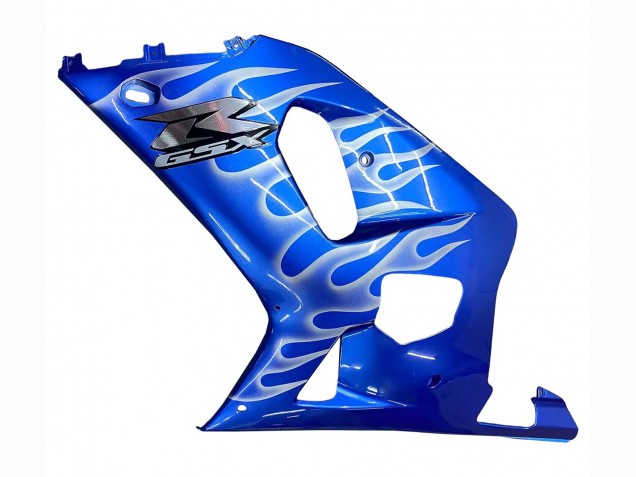 Suzuki GSXR 600 / GSXR 750 Motorrad Verkleidung 2001-2003 - Blau mit Weiss Flamme