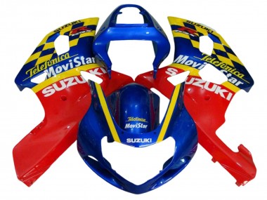 Suzuki GSXR 600 / GSXR 750 Motorrad Verkleidung 2001-2003 - Blau Rot Gelb
