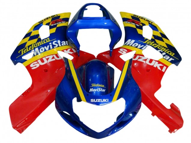 Suzuki GSXR 600 / GSXR 750 Motorrad Verkleidung 2001-2003 - Blau Rot Gelb