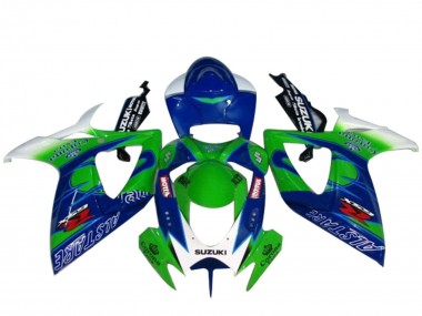 Suzuki GSXR 600 / GSXR 750 Motorrad Verkleidung 2004-2005 - Weiss Blau Grun