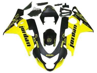 Suzuki GSXR 600 / GSXR 750 Motorrad Verkleidung 2004-2005 - Schwarz Gelb Jordan