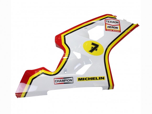 Suzuki GSXR 600 / GSXR 750 Motorrad Verkleidung 2004-2005 - Weiss Rot Gelb Michelin Texaon Heron 7