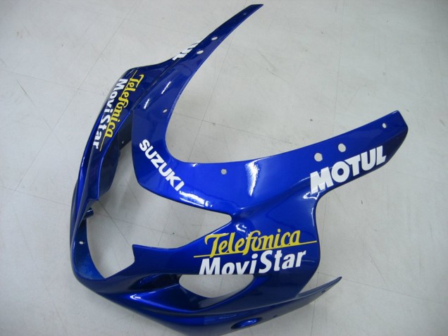 Suzuki GSXR 600 / GSXR 750 Motorrad Verkleidung 2004-2005 - Blau Weiss Gelb Grun Telefumica Motul MoviStar